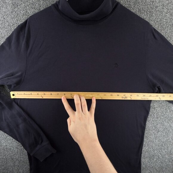 Brooks Brothers Lightweight Turtleneck Sweater Blue Medium Cotton Long Sleeve - Picture 6 of 16